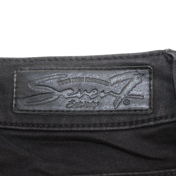 Seven7 Womens Sz 8 Jeans Black Tummyless High-Rise Skinny Leg Stretch Denim - Picture 7 of 13